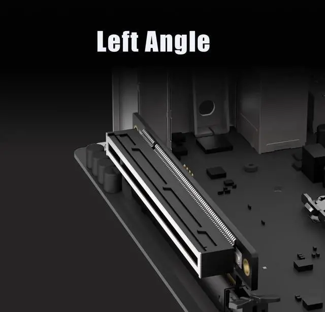 Alt view image 7 of 7 - PA17 PCIe 5.0 X16 Riser Adapter Card, Left Angle and Low-Profile for 1U/2U Server Installation