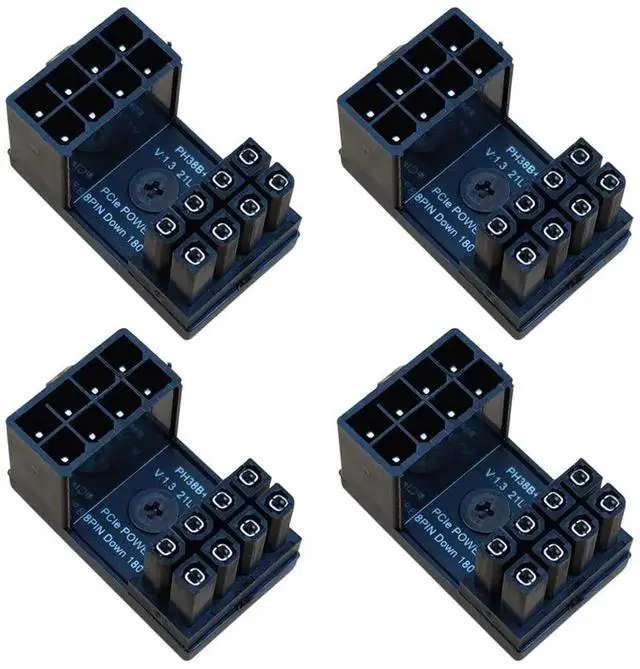 Alt view image 2 of 5 - 4-Pack 8 Pin 180 Degree Adapter, Reverse Type GPU VGA PCIe 8 Pin U Turn 180 Degree Angle Connector Power Adapter Board for Desktop Graphics Card