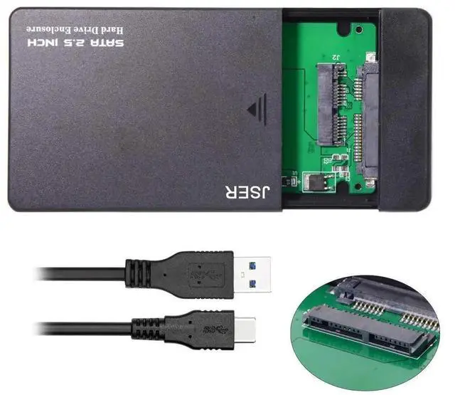 Alt view image 6 of 6 - USB 3.1 Type-C USB-C to 1.8 Inch Micro SATA 16pin 7+9 SSD for External Hard Disk Enclosure 5Gbps