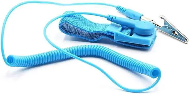 Alt view image 2 of 3 - Anti Static Wrist Strap Band with Grounding Wire, Strap Anti Shock Wristband Bracelet with Grounding Wire, Alligator Clip, Extendable Long Cord and Anti Static Bracelet,Antistatic Band Ant(Blue