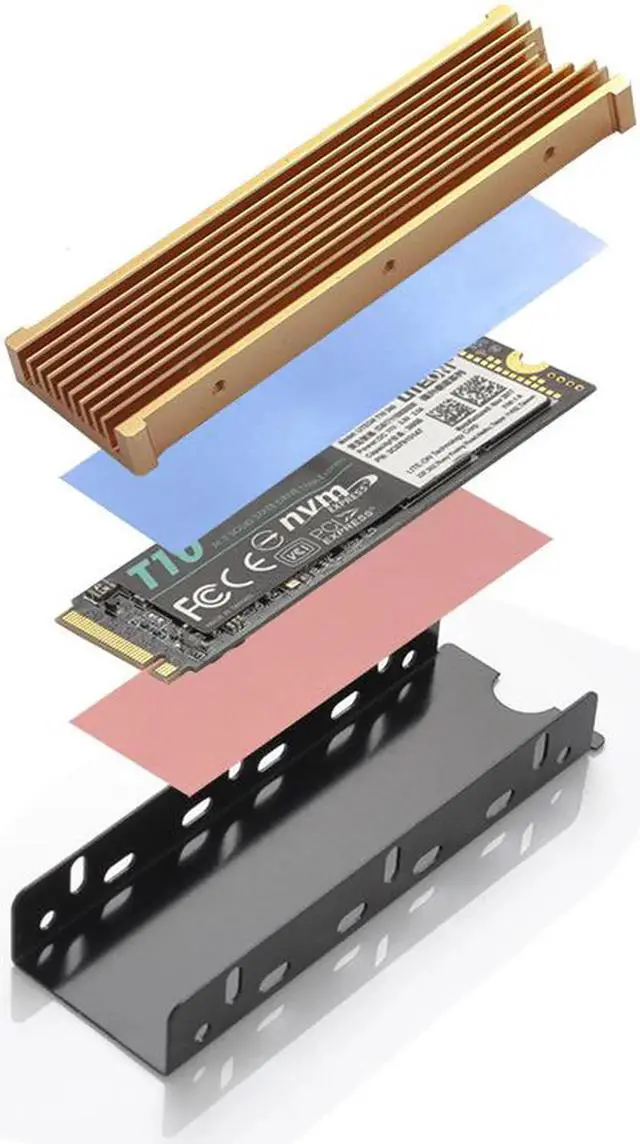 Alt view image 2 of 6 - JEYI Cooling Warship Pro NVME NGFF M.2 SSD Heat Sink Aluminum NGFF M.2 2280 Thermal Conductivity Silicon Wafer Cooling Heatsink