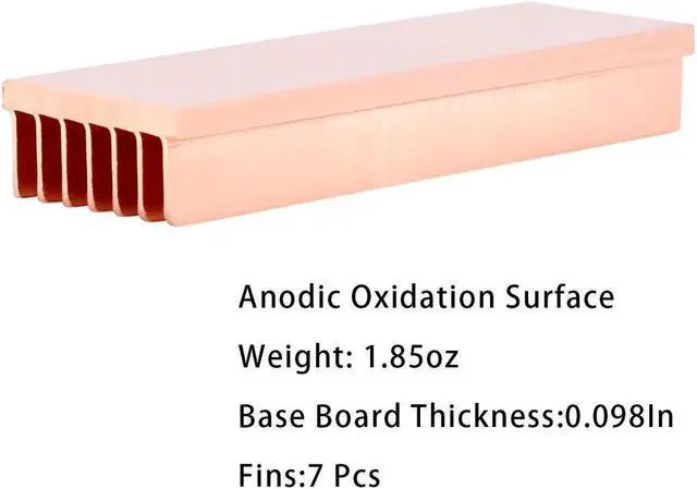Alt view image 2 of 5 - M.2 Ssd Heatsink, Pure Copper Diy 7 Fins Heat Sinks With Thermal Pad For Pc / Ps5 M.2 Pcie Nvme Ssd Or M.2 Sata Ssd (1 Pcs)