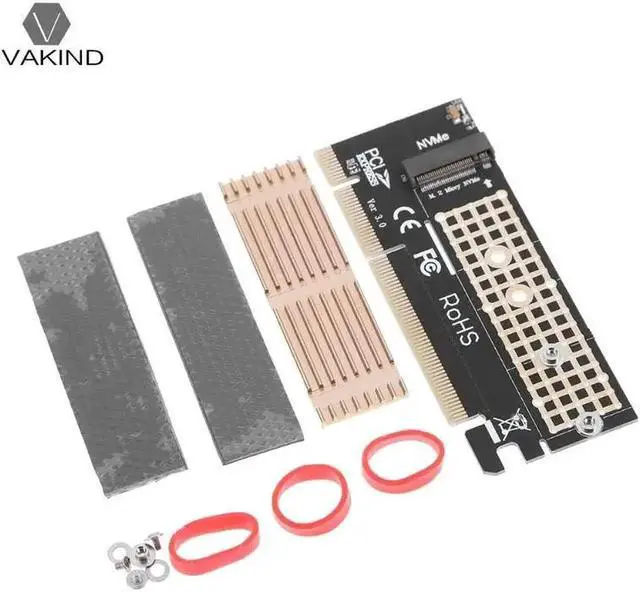 Alt view image 5 of 6 - 100x41mm M.2 NVMe SSD NGFF to PCIE 3.0 PCI Express X16/X4 Expansion Card Adapter M Key Interface with Heatsink Heat Sink