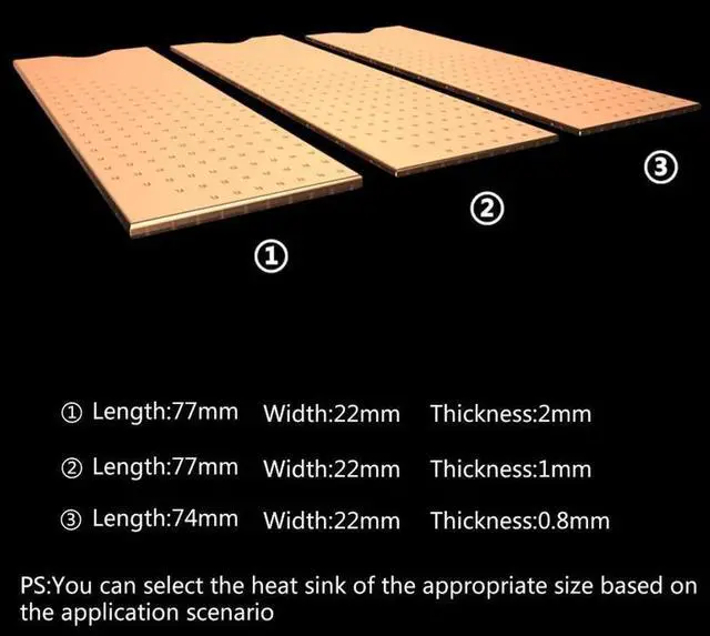 Main image of M.2 Heatsink Cooler 2280 SSD Solid State Mechanical Hard Drive Heat Sink Copper Heat Sink Cooler for Laptop Drop