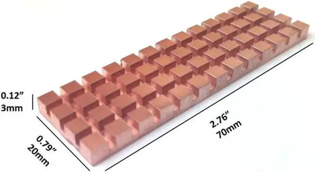 Alt view image 6 of 6 - M.2 Heatsink Kit, Cooler Heat Sink + Thermal Pad for Cooling PS5 M.2 SSD 2280 NGFF NVME SSD (70mm x 20mm x 3mm)