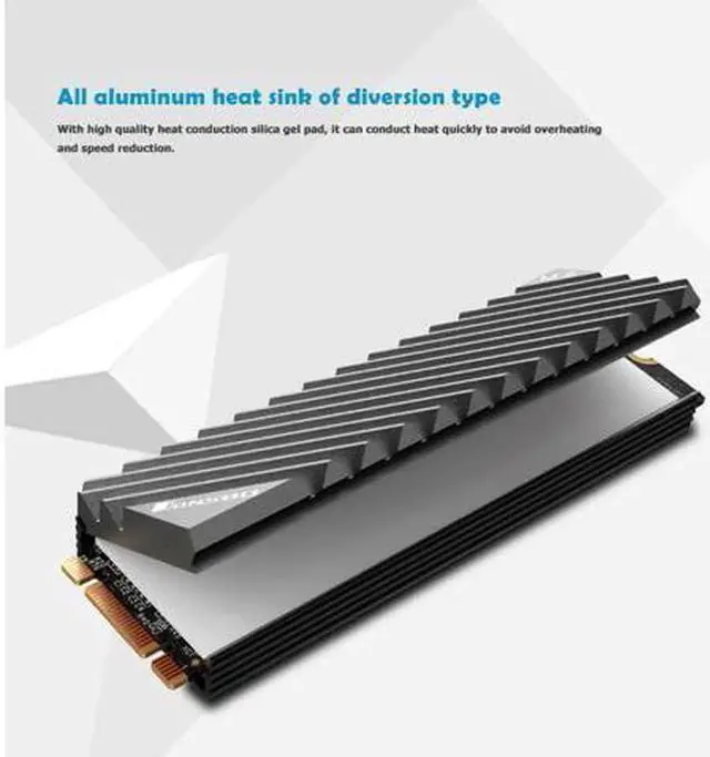 Alt view image 2 of 5 - M.2 SSD NVMe Heat Sink heatsink M2 2280 SSD Hard Disk Aluminum Heat Sink with Thermal Pad for ssd m2 Desktop PC thermal gasket