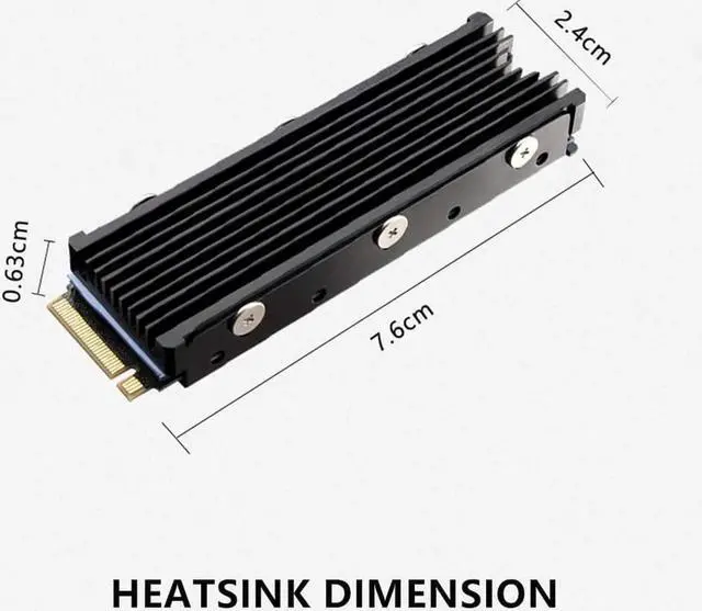 Alt view image 2 of 6 - M.2 Heatsink NVMe 2280 PS5 SSD Heat Sink Computer PC PCIE M2 SSD Cooler for Samsung 980 970 EVO Plus SN850 SN750 SN570 Firecuda 530 Red