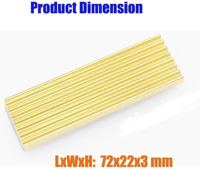 Main image of 2Pcs Aluminum Heatsink Passive Cooling Heat Sinks Dissipation Radiators with Thermal Pads for M.2 NGFF SSD 2260 2280 72x22x3mm