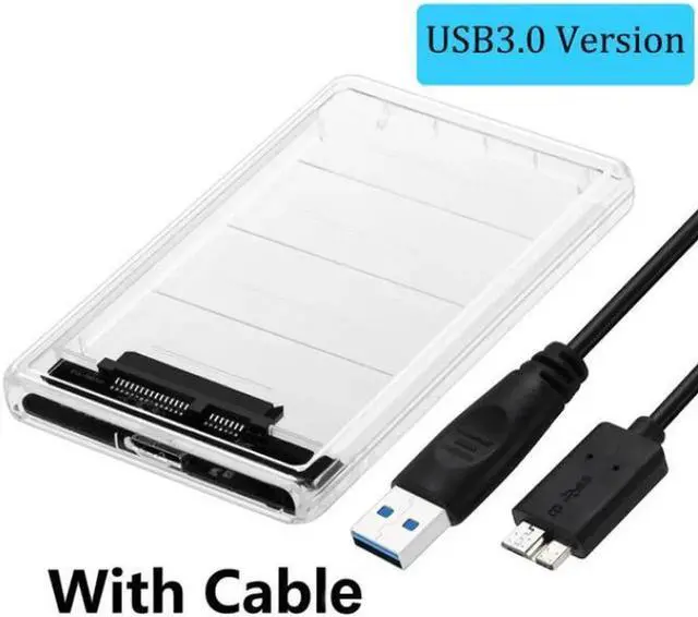 Main image of 2.5-Inch SATA to USB 3.0 Tool-Free Clear External Hard Drive Enclosure [Optimized for SSD, Support UASP SATA III]