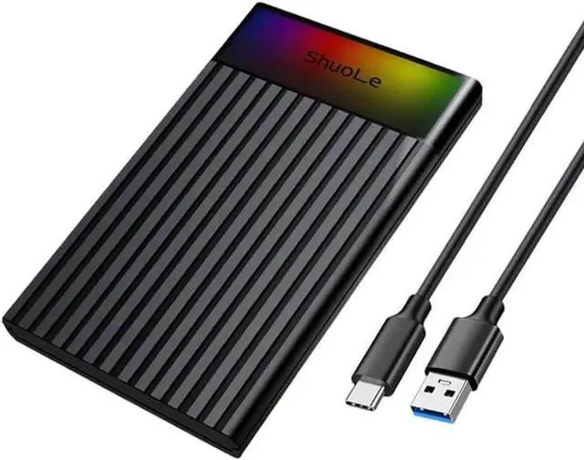 Main image of 2.5" External Hard Drive Enclosure with RGB Light USB 3.2 to SATA III Adapter Supports 2.5 Inch SSD/HDD Box for 9.5mm 7mm Hard Disk Case Compatible with To-sh-iba S-a-m-s-u-n-g WD, Xbox PC TV