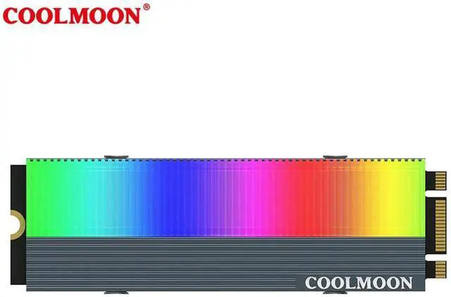 Alt view image 2 of 5 - Colorful ARGB M2 SSD Heatsink 5V 3Pin NVME NGFF M.2 2280 Solid State Drive Hard Disk Cooling Radiator Heat Sink Cooler Vest Aluminum Heat Sink with Thermal Pad