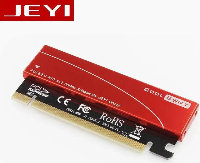 Alt view image 6 of 7 - JEYI Cool Swift M.2 PCIE Adapter for PCIE NVMe SSD with Advanced Heat Sink Solution M.2 SSD NVME (m Key) 2280 2260 2242 2230to PCIE 3.0 x 16 Aluminum Sheet Thermal Conductivity Silicon Wafer Cooling