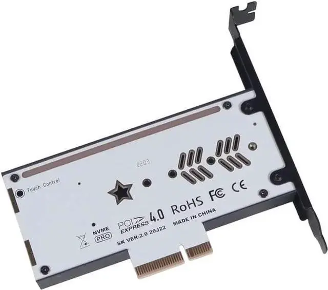 Alt view image 3 of 7 - JEYI VolleyStar-PRO Black Heat Sink Heatsink M.2 NVMe SSD NGFF to PCIE X4 Adapter MKey Port Card PCI-E 3.0 x4 Full Speed RGB LED (Black)