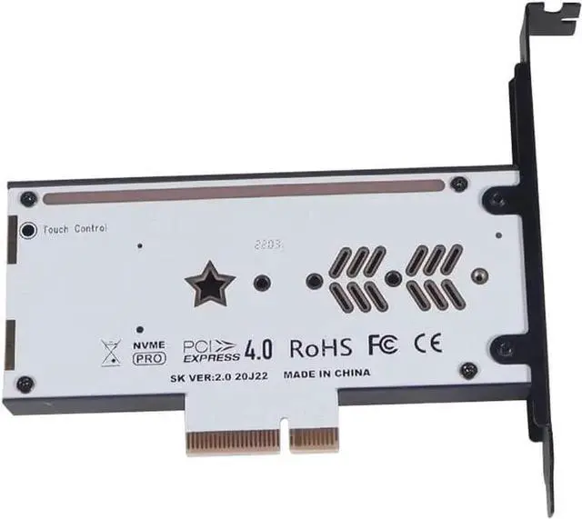 Alt view image 7 of 7 - JEYI VolleyStar-PRO Black Heat Sink Heatsink M.2 NVMe SSD NGFF to PCIE X4 Adapter MKey Port Card PCI-E 3.0 x4 Full Speed RGB LED (Black)