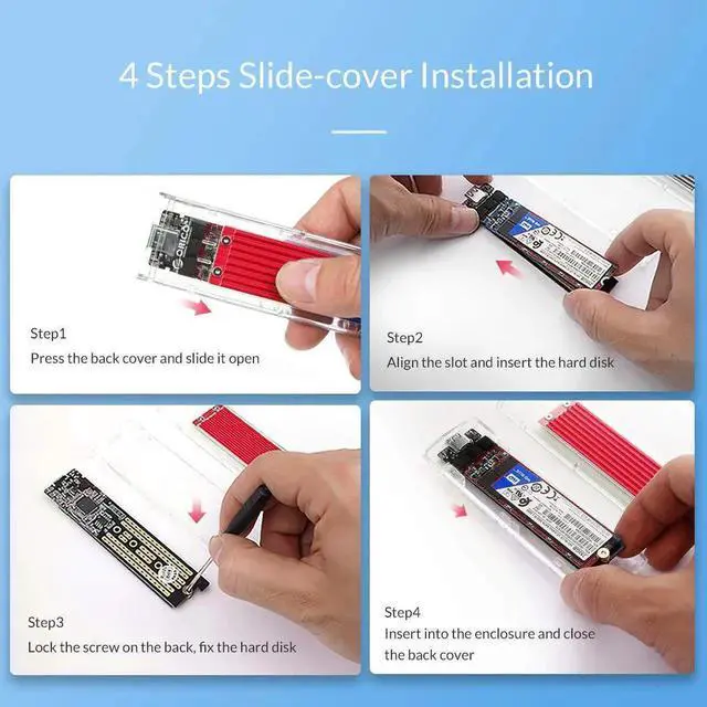 Alt view image 7 of 7 - M.2 SSD Enclosure for M.2 NVMe SSD,M.2 NVME to USB3.1 Type-C GEN2 10GBPS Enclosure M.2 NVME SSD Adapter M Key Portable Enclosure for Intel 660p/Samsung 970 EVO/Samsung970 Pro NVME SSD-Red