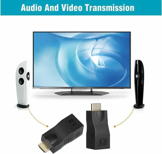 Alt view image 5 of 6 - 4K 1080P HDMI Extender to RJ45 Over Cat 5e/6 Network LAN Ethernet Adapter 2Pcs