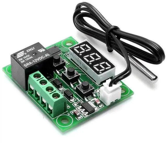 Alt view image 6 of 6 - 2pcs W1209 12V DC Digital Temperature Controller Board Micro Digital Thermostat -50-110°C Electronic Temperature Temp Control Module Switch with 10A One-Channel Relay and Waterproof