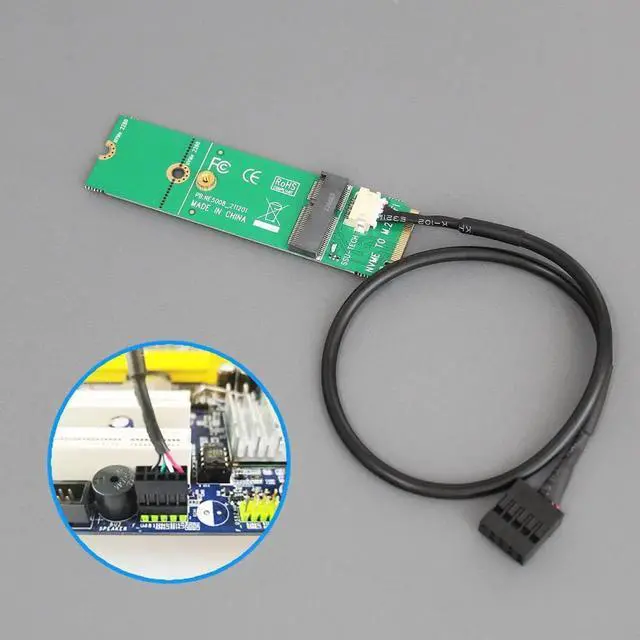 Alt view image 3 of 7 - WA04 M.2 Key E to Key M WiFi Adapter for M.2 WiFi 4/5/6/6e/7/Coral TPU Module, with 3.5-dBi SMA Antenna Kits