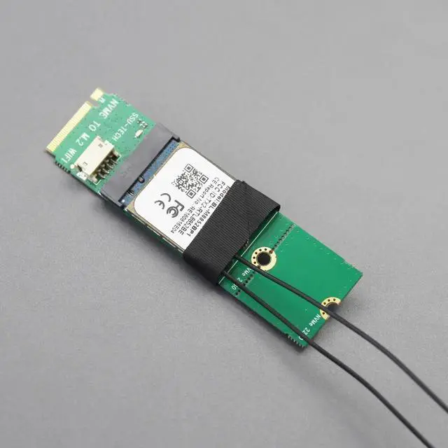 Alt view image 6 of 7 - WA04 M.2 Key E to Key M WiFi Adapter for M.2 WiFi 4/5/6/6e/7/Coral TPU Module, with 3.5-dBi SMA Antenna Kits