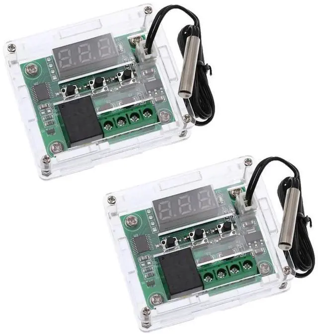 Alt view image 3 of 4 - 2pcs W1209 with Case 12V DC Digital Temperature Controller Board Micro Digital Thermostat -50-110°C Electronic Temperature Temp Control Module Switch with 10A One-Channel Relay and Waterproof