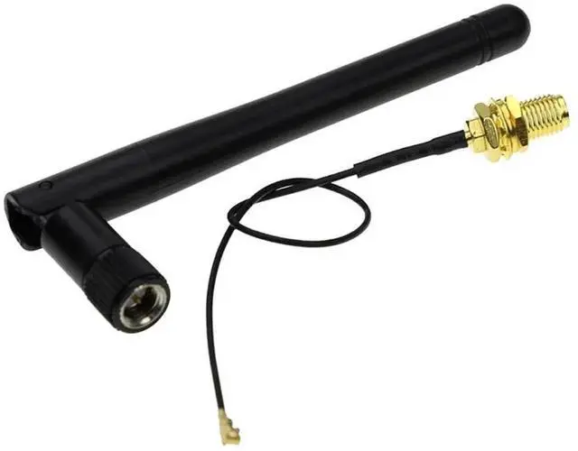 Alt view image 2 of 6 - 2pcs 2.4G WiFi Antenna SMA to U.FL-4 2.4GHz 3dBi Antenna U.fl-4 to RP SMA Male for ZigBee Router 90 Degrees Right Angle Folded Lead 15CM