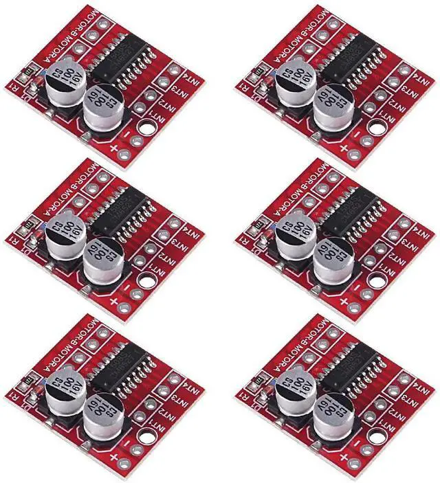 Main image of 6Pack Mini L298N DC Motor Driver, MX1508 Mini Dual Channel 1.5A 1.5A 2 Way PWM Speed Controller Dual H-Bridge Replace Stepper