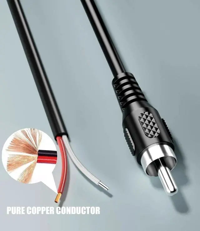 Alt view image 5 of 7 - RCA to Speaker Wire Adapter, Speaker Bare Wire Cables to RCA Plugs Adapter Repair Cord for Amplifier Audio Video AV Receivers 2PACK