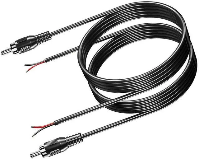 Main image of RCA to Speaker Wire Adapter, Speaker Bare Wire Cables to RCA Plugs Adapter Repair Cord for Amplifier Audio Video AV Receivers 2PACK
