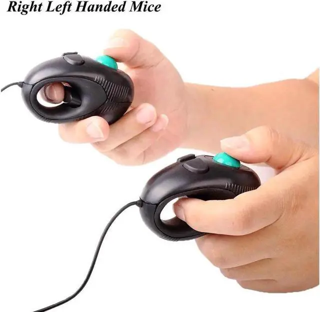 Alt view image 2 of 6 - Ergonomic Handheld Trackball Mouse Wired Mini USB Portable Finger Travel Computer Right Left Handed Mice for PC Laptop Mac Window OS Linux Unix