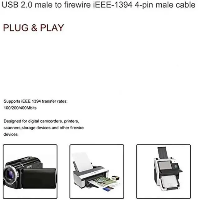Alt view image 5 of 7 - 1.5m USB to IEEE 1394 Firewire 4 Pin Adapter Cable Converter Cord for iLink