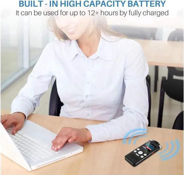 Alt view image 3 of 6 - Digital Voice Recorder 16GB with Variable Playback Speed, Sound Recorder, Ultra-Sensitive Microphones, MP3 Player, Noise Reduction Audio Recording for Lectures, Meetings, Interview