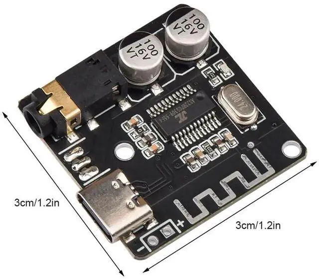 Alt view image 5 of 6 - 5pcs Bluetooth 5.0 Mp3 Lossless Decoder Board VHM-314 USB-C Audio Bluetooth Receiver Board Wireless Stereo Music Module Type-C