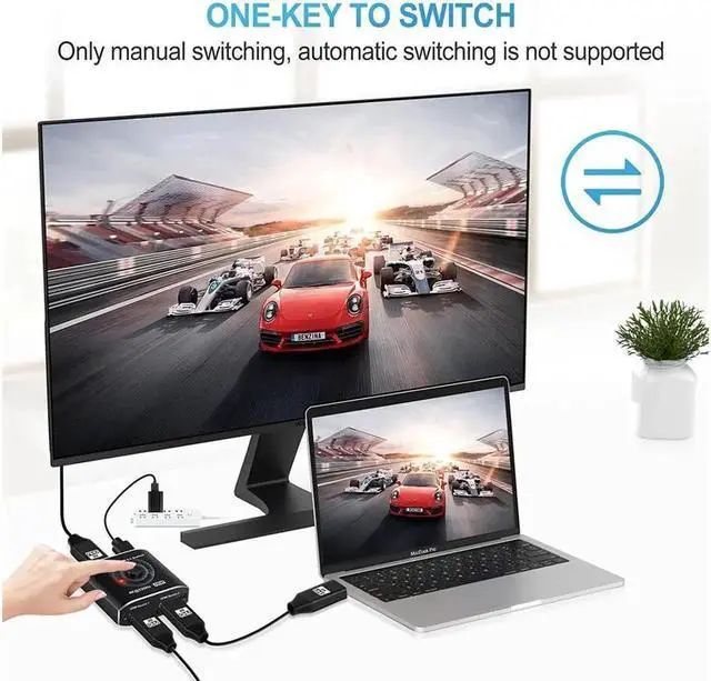 Alt view image 4 of 7 - HDMI 2.1 Switch 8K, 4K@120Hz/8K@60Hz HDMI Switcher, 2 in 1 Out,HDMI 2.1 and HDCP 2.3,48Gbps 3D HDR for PS5/PS4/Xbox/Roku/Apple TV (OZ8Q2B)