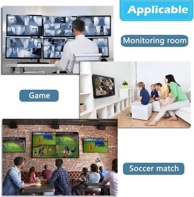 Alt view image 7 of 7 - 4K HDMI Multi-viewer Switch 4x1 HDMI Quad Multi-Viewer Switcher 4 in 1 Out 4K/1080P with Viewing Modes for Security Camera PC Gaming Consoles
