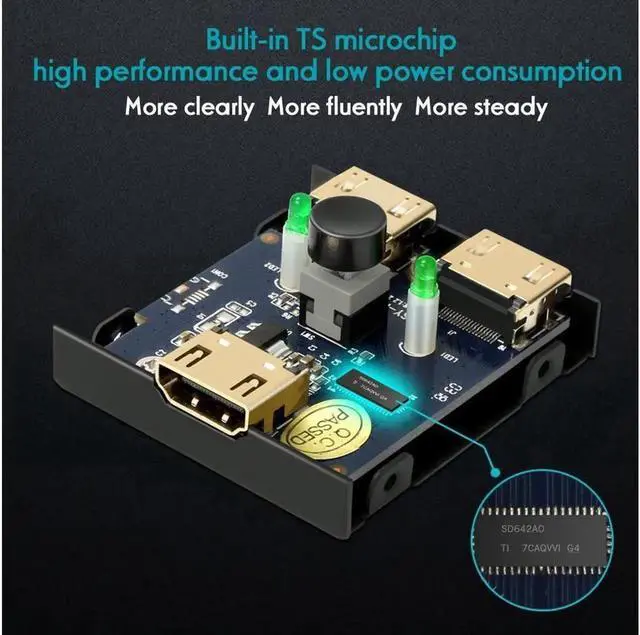 Alt view image 5 of 7 - Hdmi Switch 1x2 4K hdmi Switcher Dual Monitor 2 in 1 Out or 1 in 2 Out HDMI Bi-Directional Switcher 4Kx2K@60HZ Duplicating Video and Audio for Full Ultra HD 1080P 3D