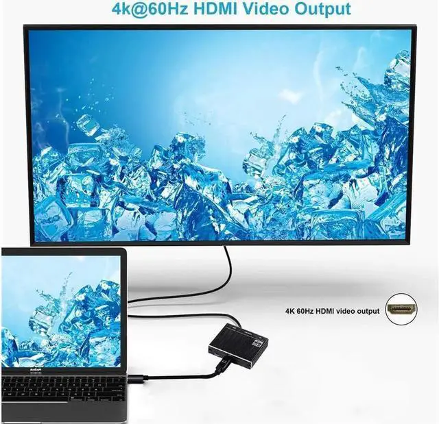 Alt view image 7 of 7 - USB-C Digital AV Multiport Adapter MacBook HDMI Adapter with 4K@60Hz HDMI Output Port USB 3.0 Port and USB-C Charging Port Compatible with MacBook Pro MacBook Air iPad Pro and More USB C