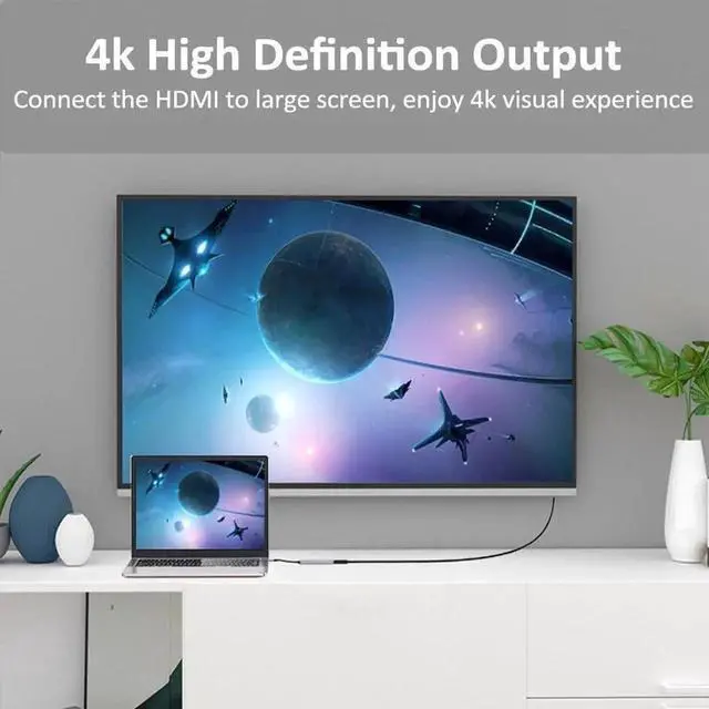 Alt view image 2 of 7 - USB C Hub, 5 in 1 USB C to 4K HDMI Splitter, 3*USB 3.0(5Gbps), 4K HDMI Port, PD 100W Charging, for iPad Pro MacBook Pro Laptops and More