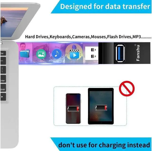 Alt view image 6 of 7 - USB3.0 to USB 3.0+2USB2.0 Hub Splitter USB Extender 3 Port USB Ultra Slim Data Hub for MacBook, Mac Pro/Mini, iMac, Ps4, Surface Pro, XPS, PC, Flash Drive, Samsung More