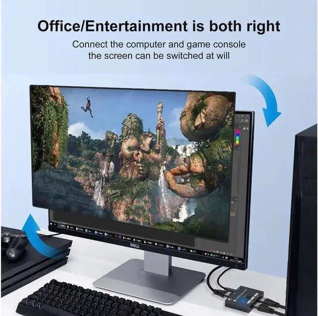 Alt view image 5 of 7 - New 8K Switcher HDMI 2.1 Switch Splitter 2in 1Out/1in 2Out Ultra HD 8K@60Hz 4K@120Hz High Speed 48Gbps Switch Adapter with Switch Button for Computer Laptop