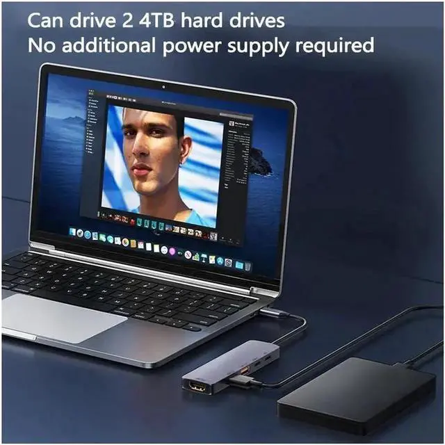 Alt view image 6 of 7 - 5-Port USB 3.2/USB C Hub with 2*10Gbps USB-A 3.2 10Gbps USB-C 4K@60Hz HDMI 140W Power Delivery, Aluminum USB Splitter for Chromebook Surface Pro iMac PS4 Laptop Xbox Flash Drive Laptop/PC