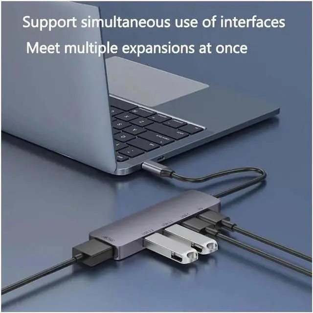 Alt view image 5 of 7 - 5-Port USB 3.2/USB C Hub with 2*10Gbps USB-A 3.2 10Gbps USB-C 4K@60Hz HDMI 140W Power Delivery, Aluminum USB Splitter for Chromebook Surface Pro iMac PS4 Laptop Xbox Flash Drive Laptop/PC