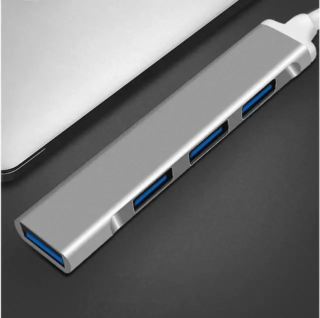 Alt view image 6 of 7 - 4-Port USB 3.0 Hub, Ultra-Slim Data USB3.0 to 4 X USB 3.0 Hub Adapter for MacBook, Mac Pro, Mac mini, iMac, Surface Pro, XPS, PC, Flash Drive, Mobile HDD-Silver
