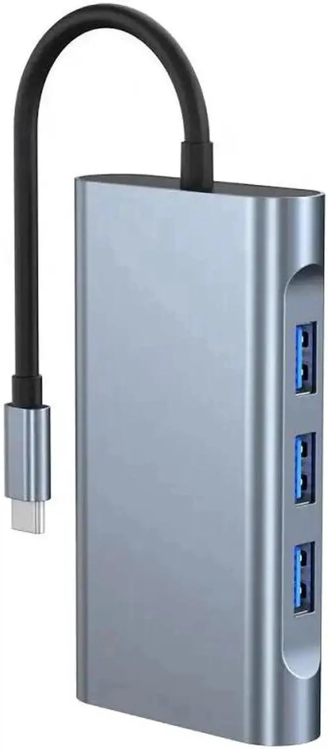 Alt view image 2 of 6 - 8in1 USB C To Lightning Cable Hub 5Gpbs High Speed 1000Mbps Ethernet Usb C Hub Dual HDTV 4K Adapter Splitter for Laptop