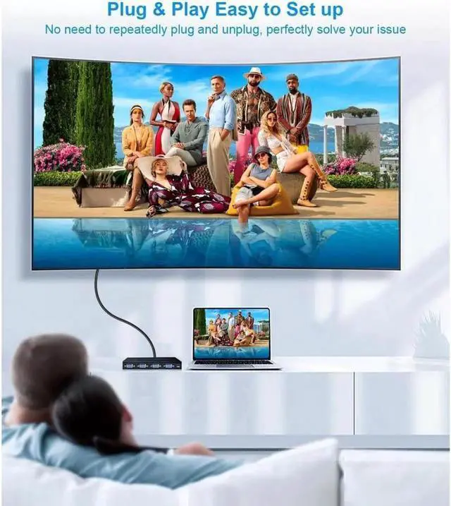 Alt view image 2 of 7 - 4 Port VGA Video Splitter PC Screen Duplicat 4 PC to 3 Monitors Distribution Duplicator VGA/SVGA LCD CRT Splitter Box Display 350MHz Supports High Resolution up to 1920x1080