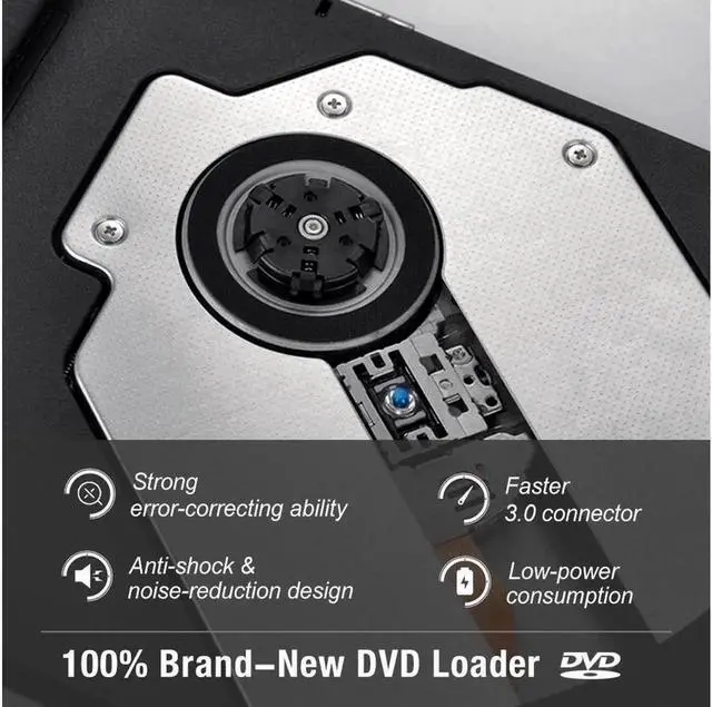 Alt view image 5 of 7 - External DVD CD Drive Aluminum External Latest Type C USB 3.0 Ultra,External DVD Drive RW/DVD CD ROM Drive/Writer/Rewriter/USB CD Burner Ideal for Desktops, Notebooks and Laptops