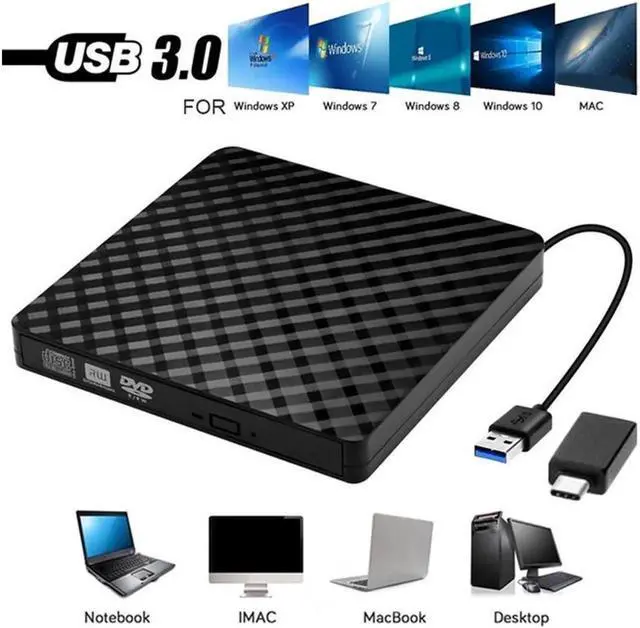 Main image of USB 3.1 Type C/USB3.0 External CD DVD RW Optical Drive DVD Burner DVD Writer Super Drive For Laptop Notebook