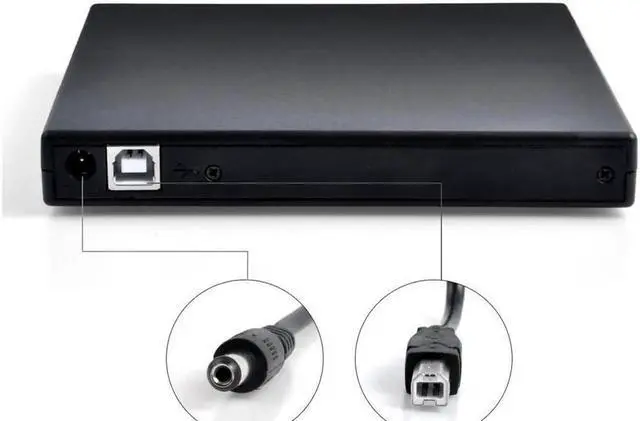 Alt view image 7 of 7 - External DVD Drive for Laptop, Portable High-Speed USB 2.0 CD Burner/DVD Reader for PC Desktops, Compatible with Windows(KBDVD001), Black