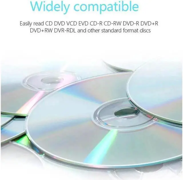 Alt view image 2 of 7 - External CD DVD Drive, USB Type C Dual Port CD Drive, DVD +/-RW CD +/-RW Writer Burner Player with Classic Silver Support SD cards Reader for MacBook Air, MacBook Pro, Mac OS, PC Laptop