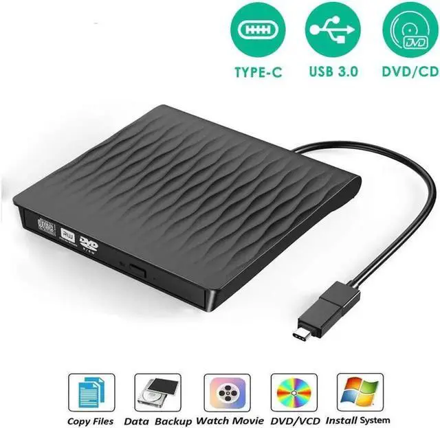 Main image of USB3.0 with Type-C adapter Superdrive External DVD/CD Reader and DVD/CD Burner for Apple-MacBook Air/Pro/iMac/Mini/MacBook Pro/ASUS/ASUS/DELL Latitude Plug and Play(SLS01, Black)