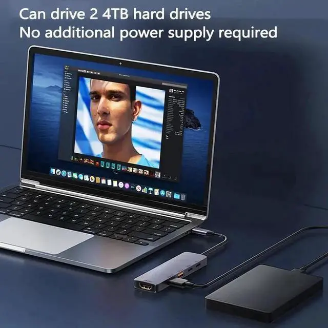 Alt view image 2 of 7 - 5 Ports USB 3.2 Hub 10Gbps, USB C 3.2 Gen 2 Hub, 2*USB-A 3.2 Data Ports,4K@60Hz HDMI, 140W Power Delivery, USB Data Hub for MacBook, Mac Pro, Mac mini, iMac, PC, Flash Drive, Mobile HDD